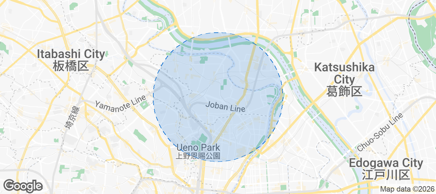 Arakawa-ku Airbnb map